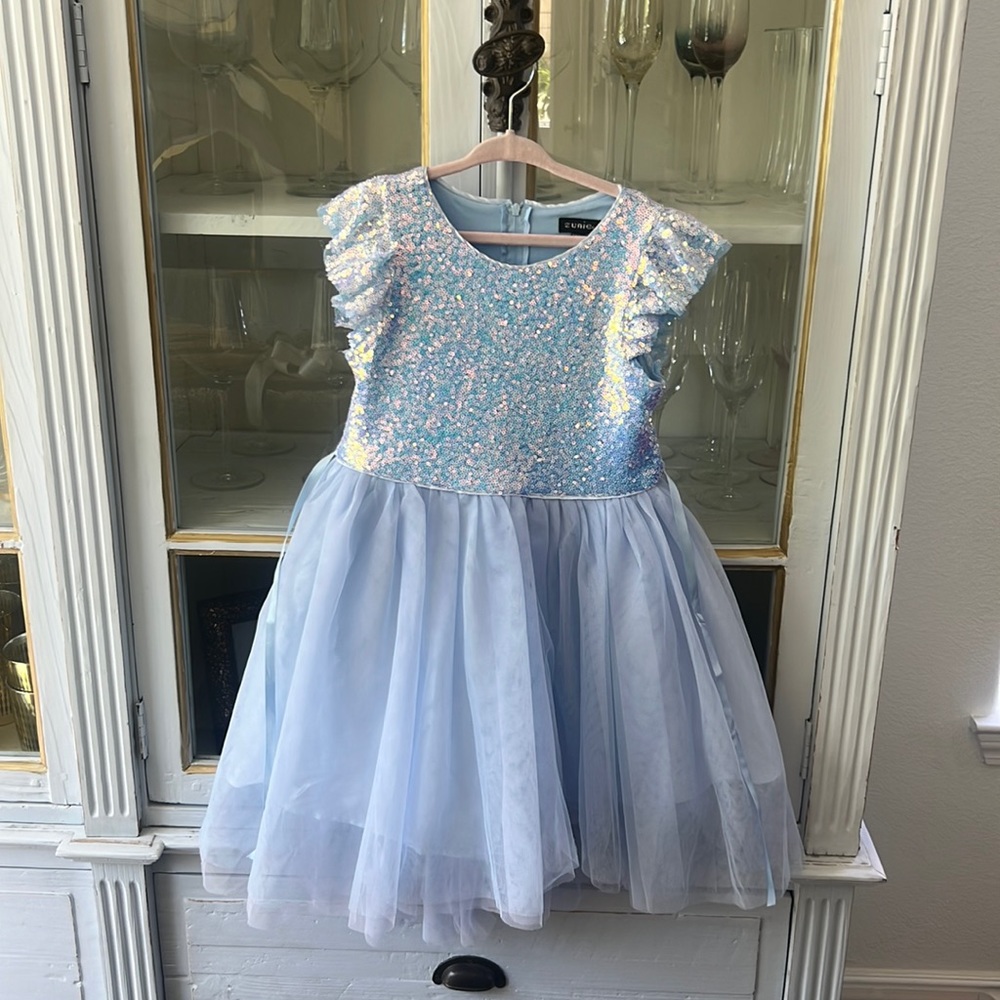 Girls, sequin and tool dress